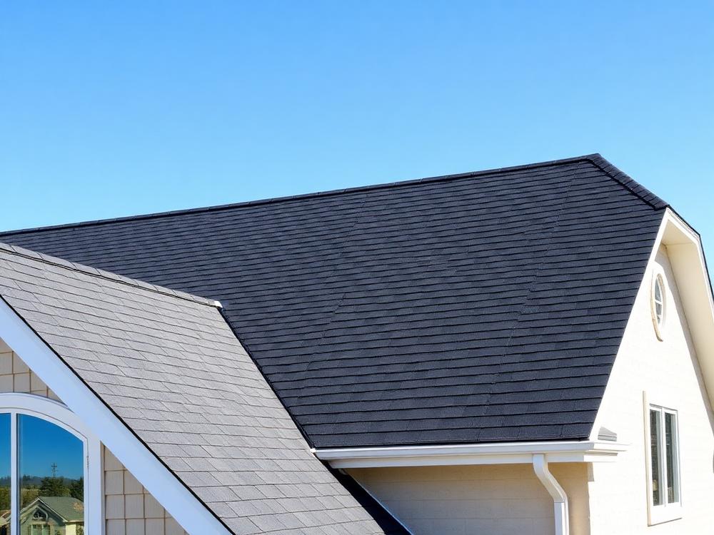 Completed new asphalt shingle roof on a residential home